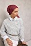 Cotton Polyester Soft Scarf Geometric Pattern Plum 90X90 - 4