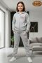 Girl's 3 Thread Ş Fleece-Lined California B Printed Zippered Tracksuit Set
