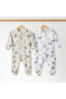 2-Piece 100% Cotton Newborn Romper Set Without Footies with Snap Fasteners