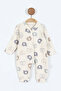 2-Piece 100% Cotton Newborn Romper Set Without Footies with Snap Fasteners - 4
