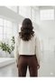 Raw Linen Loose Pocket Detailed Zipper Snap Closure 4 Season Trent Short Coat with Embroidery - 4