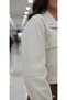 Raw Linen Loose Pocket Detailed Zipper Snap Closure 4 Season Trent Short Coat with Embroidery - 3