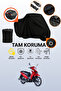 Black Rear Bag and Lock Compatible Kuba Sj50 Pro Compatible Motorcycle Tarpaulin