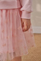 Glittery Bow Printed Tulle Girl's Dress - 6