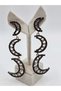 Design Black Zircon Stone Moon Earrings - 2