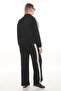 Modal Fabric Large Size Tracksuit Set with Striped Detail Zippers on the Sides and Pants - 4