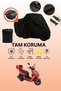 Black Rear Bag Compatible with Kuba Pesaro 125 X Compatible Motorcycle Tarpaulin