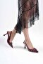 Women's Black Patent Leather Stone Open Back Daily Comfortable Evening Dress Stiletto Heeled Shoes - 5