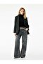 Loose Fit Buttoned Pocket Washable Gray Women's Jean Trousers 6Wal40178Md