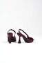 Women's Black Patent Leather Stone Open Back Daily Comfortable Evening Dress Stiletto Heeled Shoes - 3