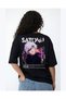 Satoru Anime Printed T-Shirt, Oversized Unisex Black Tee Shirt Kids / Adult - 3