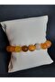 Natural Agate Stone with Yellow and Brown Tones Chunky Bracelet Unisex
