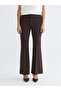 Brown Slim Fit Flared Leg Women's Trousers - 2