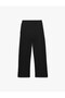 Crepe Fabric Elastic Waist Pocketed Wide Leg Sweatpants - 4