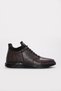 Brown Fur Inside Genuine Leather Lace-Up Rubber Sole Men's Sports Boots Tg09126111311136 - 4