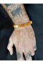 Natural Agate Stone with Yellow and Brown Tones Chunky Bracelet Unisex - 3