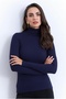 Women's Indigo Turtleneck Knitwear Blouse Be270 - 2