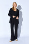 Black Soft Textured Thessaloniki Fabric Kimono Set |   Mkw1810392-1 - 3
