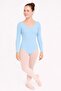 Light Blue Long Sleeve Ballet Leotard-Adult