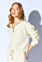 Butter Half-Zip Sweatshirt-Elastic Waist Drawstring Detailed Pants Set |   Mkw185498-01 - 3
