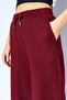Burgundy Half-Zip Sweatshirt-Elastic Waist Drawstring Detailed Pants Set |   Ek100185498 - 5