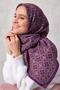 Viscose Velora Scarf with Clover Pattern, Vibrant Purple, Durable, Four Seasons, 90X90 - 5