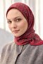 Viscose Velora Scarf Clover Patterned Cherry Rot Tok Tok Duruşlu Four Seasons 90X90 - 6