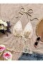 Women's Beige Color Transparent Floral Strap Bustier Stylish Top