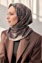 Viscose Velora Scarf with Clover Pattern Petrol Green Tok Duruşlu 90X90 - 6