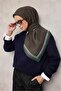 Viskose Aura Scarf Emerald Green Chain Patterned Tok Duruşlu 90X90