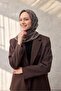 Viscose Velora Scarf with Clover Pattern Petrol Green Tok Duruşlu 90X90 - 2