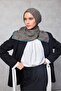 Viscose Velora Scarf with Clover Pattern in Petrol Blue, 90X90 - 6