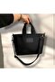 Mini Size Zippered Black Cotton Canvas Handbag / Crossbody Strap - 2