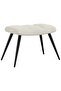 Relaxing Chair with a Stool Cream White Velvet - 7