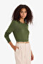 Regular Fit Crew Neck Knitwear Khaki Women's Sweater E7889Ax/Kh153 - 3