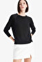 Regular Fit Crew Neck Knitwear Black Women's Sweater C6818Ax/Bk27