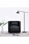 Cube Armchair Black Faux Leather