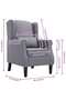 Armchair Dark Grey Fabric - 3