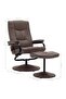 TV Armchair with Foot Stool Brown Faux Leather - 8