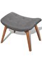 Armchair with Footstool Grey Fabric - 4