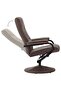 TV Armchair with Foot Stool Brown Faux Leather - 5