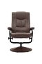 TV Armchair with Foot Stool Brown Faux Leather - 2