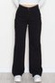 Women's Palazzo Jeans - High Waist, Straight Leg - Black - 5