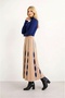 Women's Long Sleeve Crew Neck Colorful Tiered Sporty Chic Modest-Friendly Knit Design Dress - 5