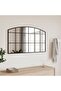 Wall Mirror Black 100x60 cm Arch Iron