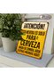 1pc 8"x8" 2D Flat Vintage Metal Aluminum Sign - Spanish Beer "Never Alone" Humor Art, Dec - 5