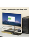 كابل تمديد USB 3.0 أسود بطول 1.5 متر، قاعدة توصيل، كابل تمديد USB 3.0 ذكر إلى أنثى، USB 3.0 E - 5
