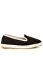 Women Round Toe Canvas Slip-On Loafers in Black - 2