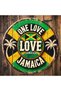 20x20cm 1pc Vintage Jamaica Love Wooden Sign - Rustic Green & Yellow "One Love" with Palm - 6