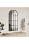 Wall Mirror Black 50x100 cm Arch Iron